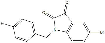 5-bromo-1-[(4-fluorophenyl)methyl]-2,3-dihydro-1H-indole-2,3-dione Struktur