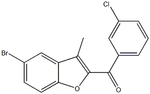 5-bromo-2-[(3-chlorophenyl)carbonyl]-3-methyl-1-benzofuran Struktur