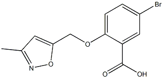 5-bromo-2-[(3-methyl-1,2-oxazol-5-yl)methoxy]benzoic acid Struktur