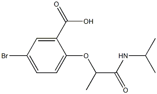 5-bromo-2-[1-(propan-2-ylcarbamoyl)ethoxy]benzoic acid Struktur