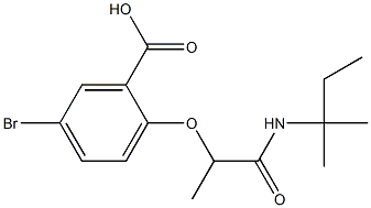 5-bromo-2-{1-[(2-methylbutan-2-yl)carbamoyl]ethoxy}benzoic acid Struktur