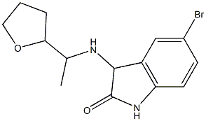 5-bromo-3-{[1-(oxolan-2-yl)ethyl]amino}-2,3-dihydro-1H-indol-2-one Struktur