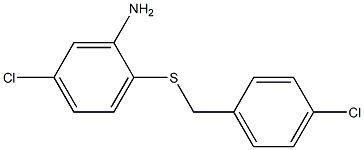 5-chloro-2-{[(4-chlorophenyl)methyl]sulfanyl}aniline Struktur