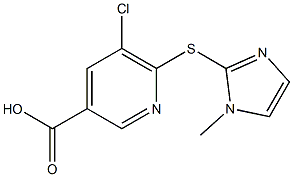 5-chloro-6-[(1-methyl-1H-imidazol-2-yl)sulfanyl]pyridine-3-carboxylic acid Struktur