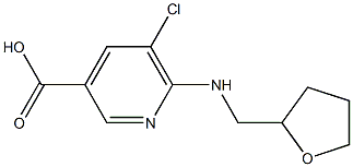 5-chloro-6-[(oxolan-2-ylmethyl)amino]pyridine-3-carboxylic acid Struktur