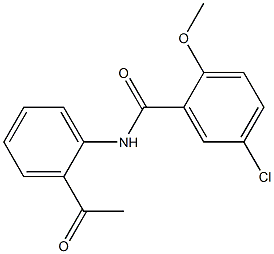 5-chloro-N-(2-acetylphenyl)-2-methoxybenzamide Struktur