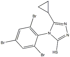 5-cyclopropyl-4-(2,4,6-tribromophenyl)-4H-1,2,4-triazole-3-thiol Struktur