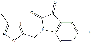 5-fluoro-1-[(3-methyl-1,2,4-oxadiazol-5-yl)methyl]-2,3-dihydro-1H-indole-2,3-dione Struktur