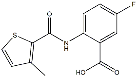 5-fluoro-2-{[(3-methylthien-2-yl)carbonyl]amino}benzoic acid Struktur