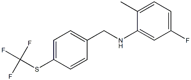 5-fluoro-2-methyl-N-({4-[(trifluoromethyl)sulfanyl]phenyl}methyl)aniline Struktur