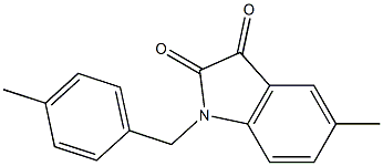 5-methyl-1-[(4-methylphenyl)methyl]-2,3-dihydro-1H-indole-2,3-dione Struktur