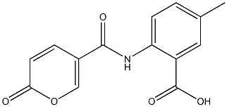 5-methyl-2-{[(2-oxo-2H-pyran-5-yl)carbonyl]amino}benzoic acid Struktur