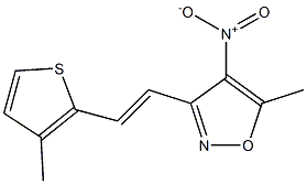 5-methyl-3-[(E)-2-(3-methylthien-2-yl)vinyl]-4-nitroisoxazole Struktur