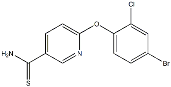 6-(4-bromo-2-chlorophenoxy)pyridine-3-carbothioamide Struktur