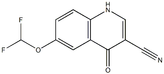 6-(difluoromethoxy)-4-oxo-1,4-dihydroquinoline-3-carbonitrile Struktur