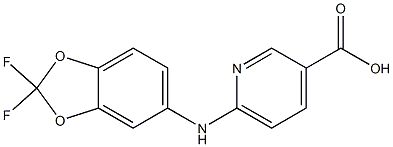 6-[(2,2-difluoro-2H-1,3-benzodioxol-5-yl)amino]pyridine-3-carboxylic acid Struktur