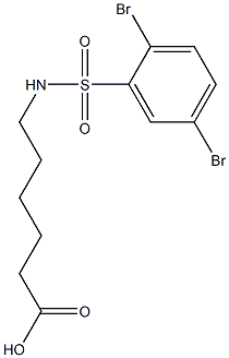 6-[(2,5-dibromobenzene)sulfonamido]hexanoic acid Struktur