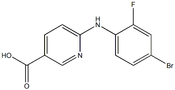 6-[(4-bromo-2-fluorophenyl)amino]pyridine-3-carboxylic acid Struktur