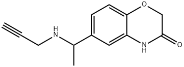 6-[1-(prop-2-yn-1-ylamino)ethyl]-3,4-dihydro-2H-1,4-benzoxazin-3-one Struktur