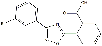 6-[3-(3-bromophenyl)-1,2,4-oxadiazol-5-yl]cyclohex-3-ene-1-carboxylic acid Struktur