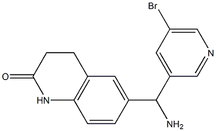 6-[amino(5-bromopyridin-3-yl)methyl]-1,2,3,4-tetrahydroquinolin-2-one Struktur