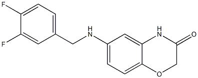 6-{[(3,4-difluorophenyl)methyl]amino}-3,4-dihydro-2H-1,4-benzoxazin-3-one Struktur