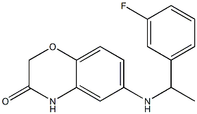 6-{[1-(3-fluorophenyl)ethyl]amino}-3,4-dihydro-2H-1,4-benzoxazin-3-one Struktur