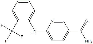 6-{[2-(trifluoromethyl)phenyl]amino}pyridine-3-carbothioamide Struktur