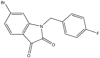 6-bromo-1-[(4-fluorophenyl)methyl]-2,3-dihydro-1H-indole-2,3-dione Struktur