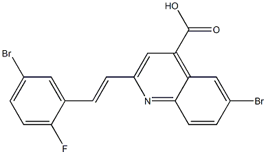 6-bromo-2-[(E)-2-(5-bromo-2-fluorophenyl)vinyl]quinoline-4-carboxylic acid Struktur