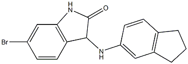 6-bromo-3-(2,3-dihydro-1H-inden-5-ylamino)-2,3-dihydro-1H-indol-2-one Struktur