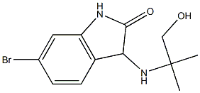 6-bromo-3-[(1-hydroxy-2-methylpropan-2-yl)amino]-2,3-dihydro-1H-indol-2-one Struktur