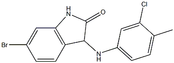 6-bromo-3-[(3-chloro-4-methylphenyl)amino]-2,3-dihydro-1H-indol-2-one Struktur