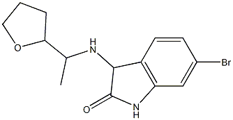 6-bromo-3-{[1-(oxolan-2-yl)ethyl]amino}-2,3-dihydro-1H-indol-2-one Struktur