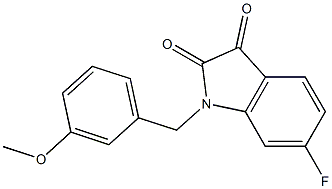 6-fluoro-1-[(3-methoxyphenyl)methyl]-2,3-dihydro-1H-indole-2,3-dione Struktur