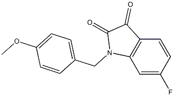 6-fluoro-1-[(4-methoxyphenyl)methyl]-2,3-dihydro-1H-indole-2,3-dione Struktur