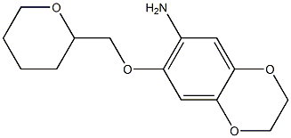 7-(oxan-2-ylmethoxy)-2,3-dihydro-1,4-benzodioxin-6-amine Struktur