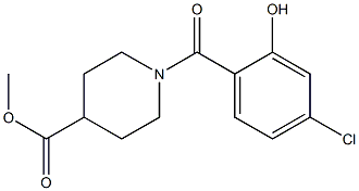 methyl 1-[(4-chloro-2-hydroxyphenyl)carbonyl]piperidine-4-carboxylate Struktur