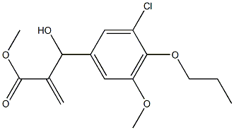 methyl 2-[(3-chloro-5-methoxy-4-propoxyphenyl)(hydroxy)methyl]prop-2-enoate Struktur