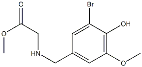 methyl 2-{[(3-bromo-4-hydroxy-5-methoxyphenyl)methyl]amino}acetate Struktur