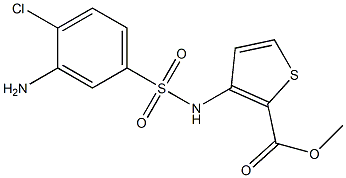 methyl 3-[(3-amino-4-chlorobenzene)sulfonamido]thiophene-2-carboxylate Struktur