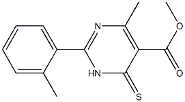 methyl 4-methyl-2-(2-methylphenyl)-6-thioxo-1,6-dihydropyrimidine-5-carboxylate Struktur