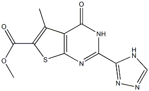 methyl 5-methyl-4-oxo-2-(4H-1,2,4-triazol-3-yl)-3,4-dihydrothieno[2,3-d]pyrimidine-6-carboxylate Struktur