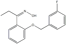 N-(1-{2-[(3-fluorophenyl)methoxy]phenyl}propylidene)hydroxylamine Struktur