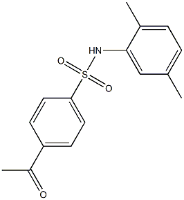 N-(2,5-dimethylphenyl)-4-acetylbenzene-1-sulfonamide Struktur