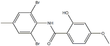 N-(2,6-dibromo-4-methylphenyl)-2-hydroxy-4-methoxybenzamide Struktur