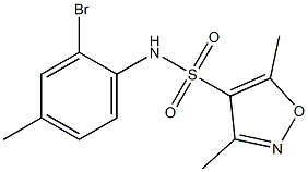 N-(2-bromo-4-methylphenyl)-3,5-dimethyl-1,2-oxazole-4-sulfonamide Struktur