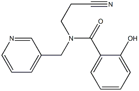 N-(2-cyanoethyl)-2-hydroxy-N-(pyridin-3-ylmethyl)benzamide Struktur