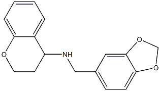 N-(2H-1,3-benzodioxol-5-ylmethyl)-3,4-dihydro-2H-1-benzopyran-4-amine Struktur