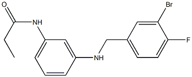 N-(3-{[(3-bromo-4-fluorophenyl)methyl]amino}phenyl)propanamide Struktur